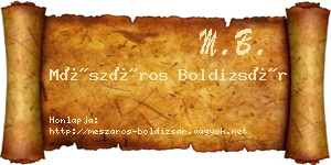 Mészáros Boldizsár névjegykártya